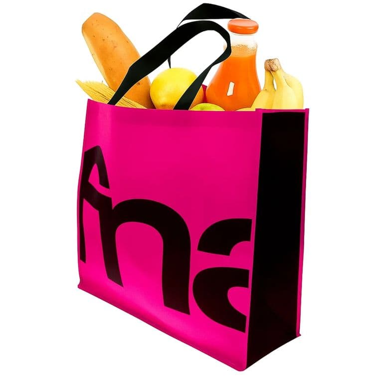 Bolsa Ecologica De Compras Reutilizable TNT Supermercado Rosa TALLA UNICA