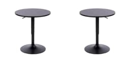 Pack 2 Mesas Bar Altura Regulable 60cm Color Negro/Negro