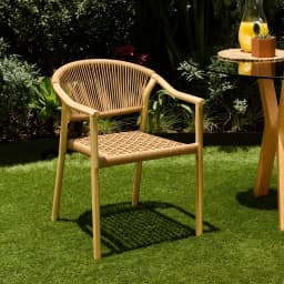 Set x2 Silla Exterior Makassar Cuerda de Ratan Sintetico Jardin y Terraza