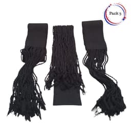 Pack 3 Fajas Traje Huaso Colores Fiestas Patrias Viva Chile 8x200cm Negro TALLA UNICA