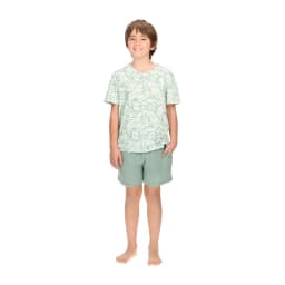 Pijama Corto Nino Algodon Verde 4