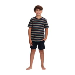 Pijama Corto Bambu Infantil Juvenil Azul 4