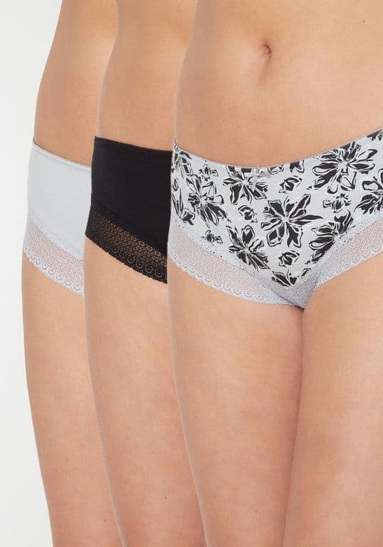 Pack 3X Pantaleta Algodon P314.0024-GRI4 Gris S
