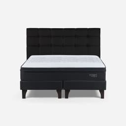 Cama Europea Tempo King x 2.00mt Base Dividida + Respaldo Issey Grafito