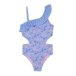 Traje de Bano Nina 1 Hombro Cut Out UV50 Celeste - Celeste Celeste 10