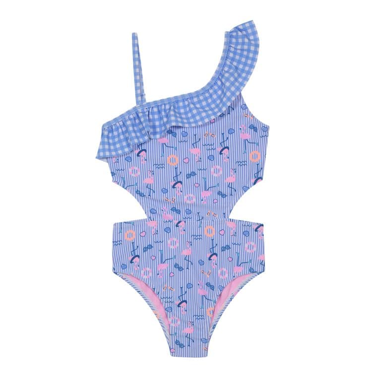 Traje de Bano Nina 1 Hombro Cut Out UV50 Celeste - Celeste Celeste 10