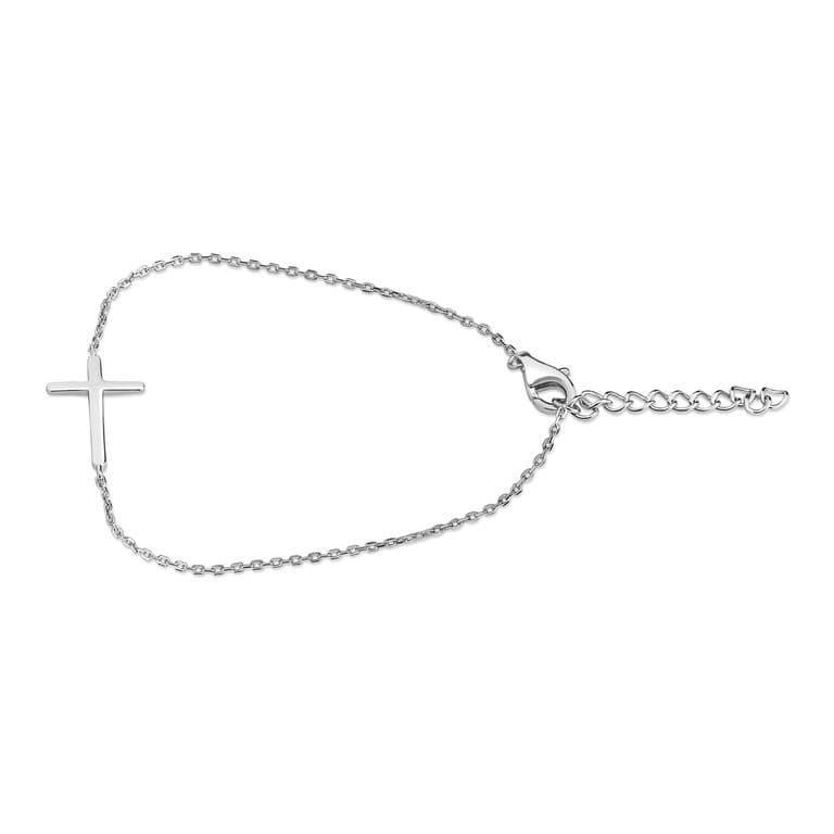 Pulsera con una Cruz de Plata 925 Plateado TALLA UNICA