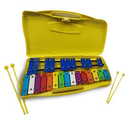 Metalofono 25 Notas Cromatico Amarillo + Baquetas