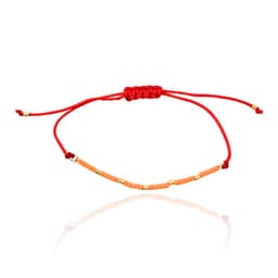 Pulsera Resina Amarilla Mostacilla Enchapado Oro 18K Cordon Rojo Rojo TALLA UNICA