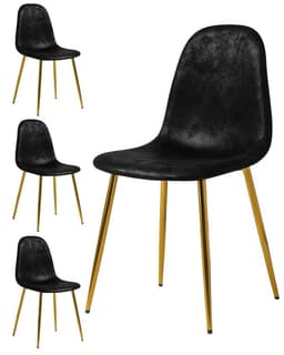 Pack 4 Silla de Comedor Murcia Gamuza - Negro