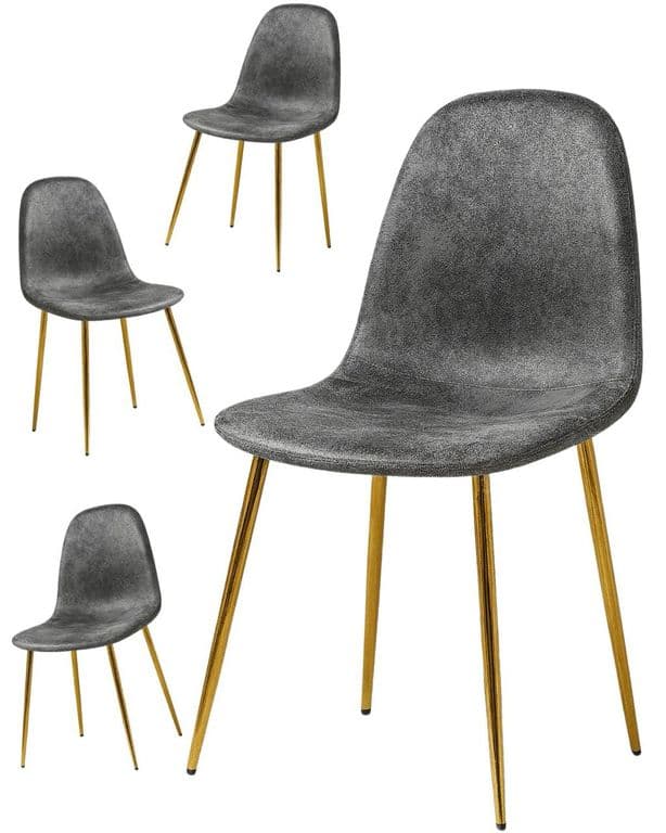 Pack 4 Silla de Comedor Murcia Gamuza - Gris