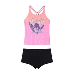Traje de Bano Nina Teens Tankini UV50 Hot Pant Rosa - Rosa Rosa 12