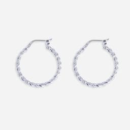 Aros Argollas de Plata Enroscadas 25 mm Plateado TALLA UNICA