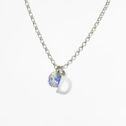 Cadena de Plata con Inicial y Cristal - D Plateado TALLA UNICA