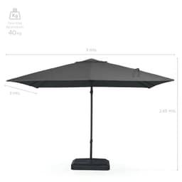 Quitasol Para Terraza Lateral Con Base Grafito 360