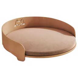 Cama Para Mascotas Madera Con Colchon 53x53cm Aveo Cafe