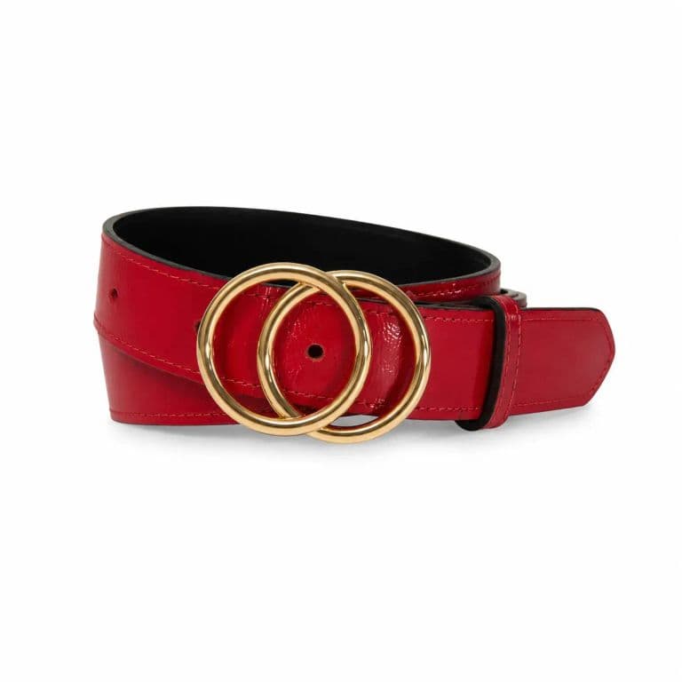 Cinturon Cuero Genuino Azalea rojo Rojo Oscuro XS