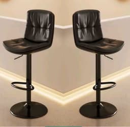 Pack 2 Sillas Bar Nordica Ecocuero Color Negro