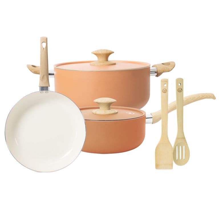 Bateria Cocina 7 Piezas Apricot Ceramic