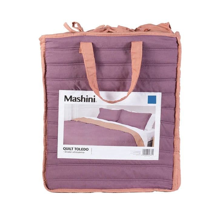 Quilt Toledo KING Diseno Moderno Morado Coral Morado KING