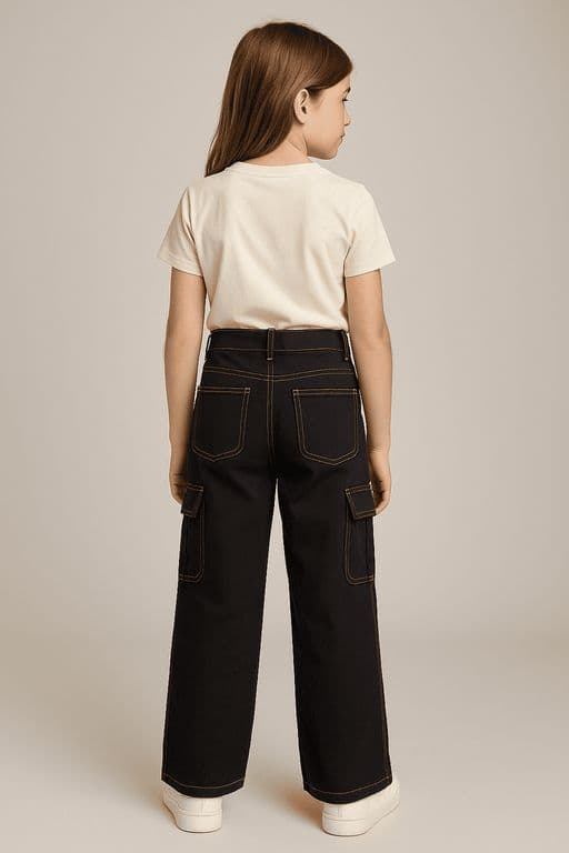 Pantalon Jeans Cargo Nina Moda Urbana Azul 6
