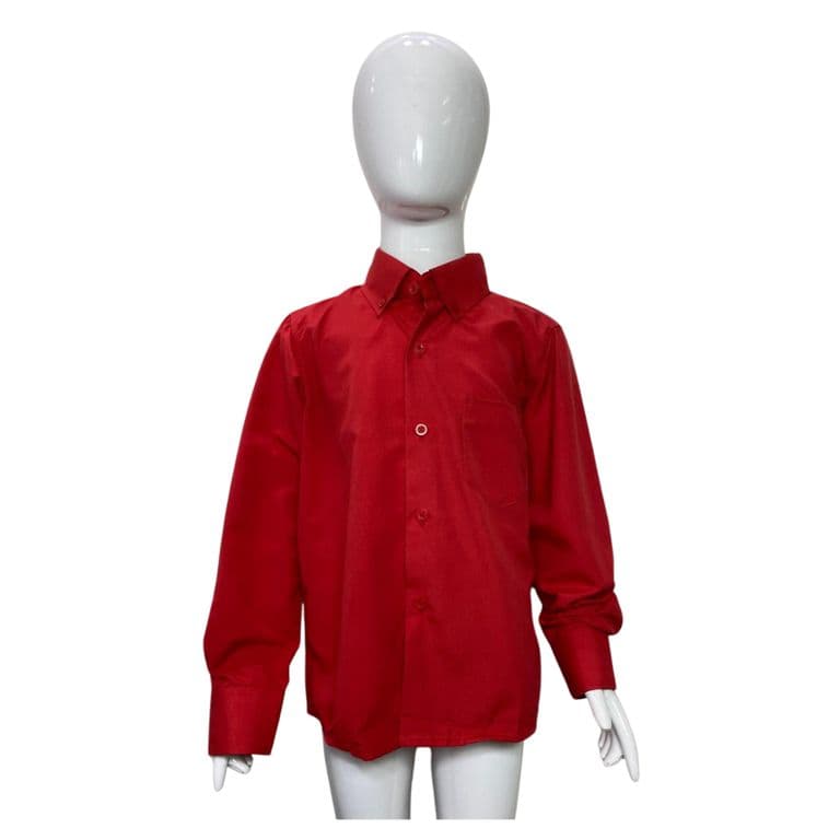 Camisa Clasica NinoJuvenil para Traje Huaso Fiestas Patrias Rojo 4