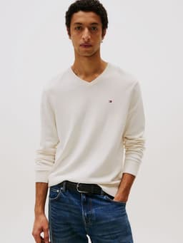 Sweater Basico Signature V-Neck Blanco Blanco L