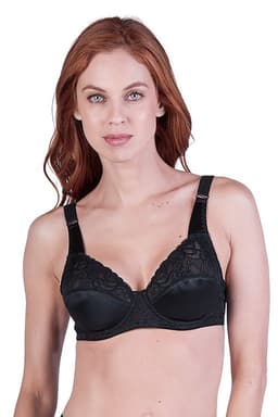 Sosten Encaje Y Microfibra Copa C Negro 40C