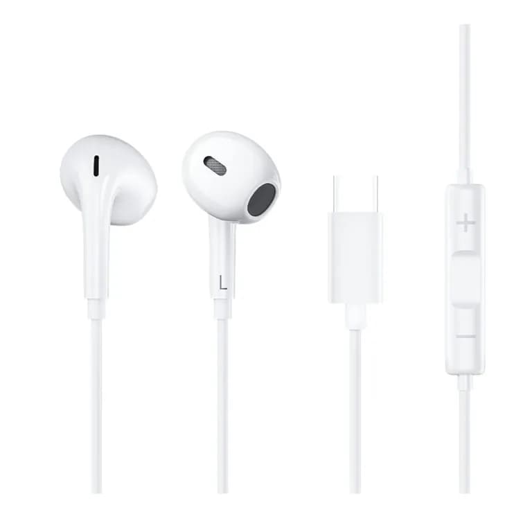 Audifonos Con Cable Y Microfono Lh1 Tipo C Blanco Blanco