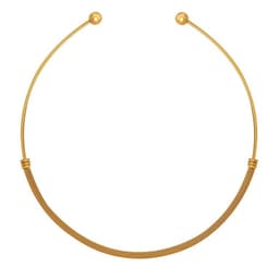 Collar Bano Oro 18k Tiara Rigida Malla Pelotas Dorado TALLA UNICA