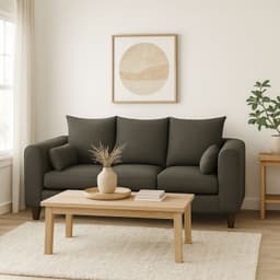 Sofa 3 Cuerpos Fager Gris Oscuro Tela  Confort y Estilo para tu Hogar Gris oscuro