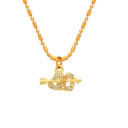 Collar Bano Oro 18k Mostacillas Corazones Flecha Dorado TALLA UNICA