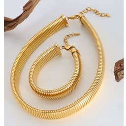 Collar Bano Oro 18k Elastica Dorado TALLA UNICA