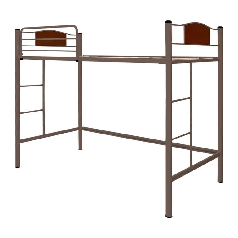 Cama Alta Child 1 Plaza Metalica Castano