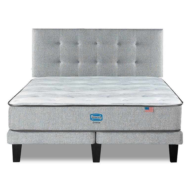 Cama Europea Dreamer 2 Plazas respaldo Urban Plata