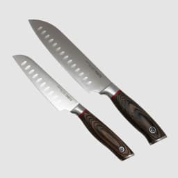 Set 2 Cuchillos Santoku Ring Red - Gris