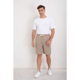 Short Hombre Bermuda Holgado Pantalon Corto Casual 7149 Beige M
