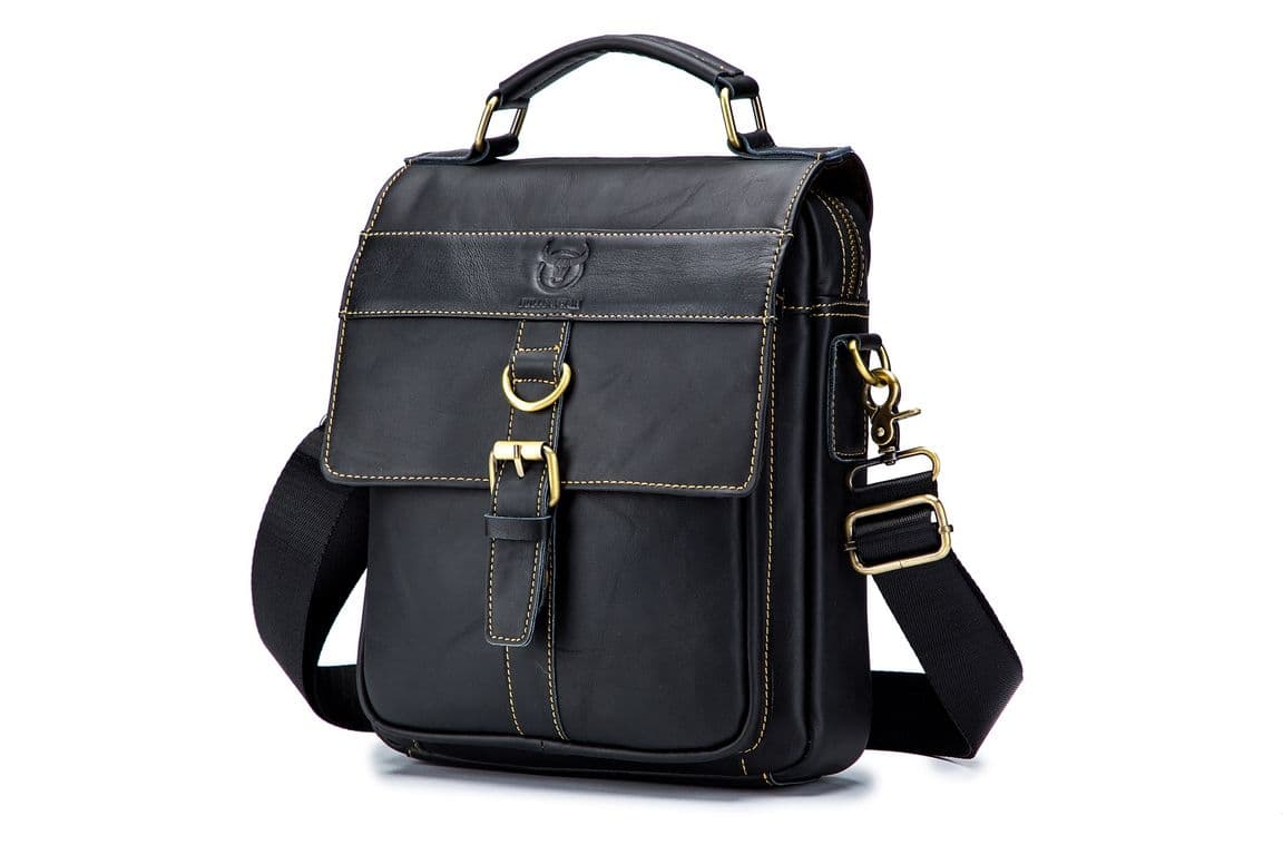 Bolso de cuero hombro Bullcaptain modelo Djb 302 tablet Negro TALLA UNICA