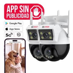 Camara de Seguridad Domo 4MP 2.4Ghz Wifi Impermeable Exterior x2.