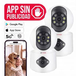 Camara De Seguridad Interior Doble 4MP 5G Wifi IP Pant Tilt x2.
