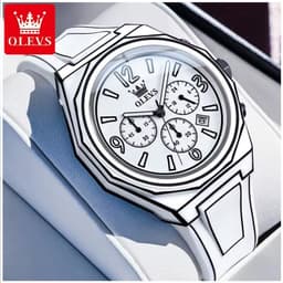 Reloj Multifuncional Estilo Manga Cuarzo Impermeable y Luminoso Blanco TALLA UNICA