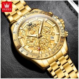 Reloj de Pulsera para Hombre Clasico de Lujo Acero Inoxidable Dorado Dorado TALLA UNICA