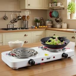 Cocina Electrica 2 Platos 2000W Cocinilla Portatil Blanco