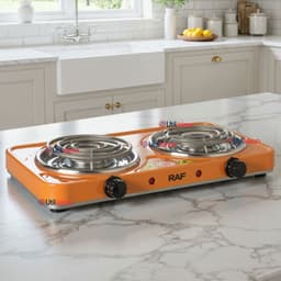 Cocina Electrica 2 Platos 2000W Cocinilla Portatil Naranja