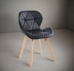 Silla de comedor radar wood asiento ecocuero Negro