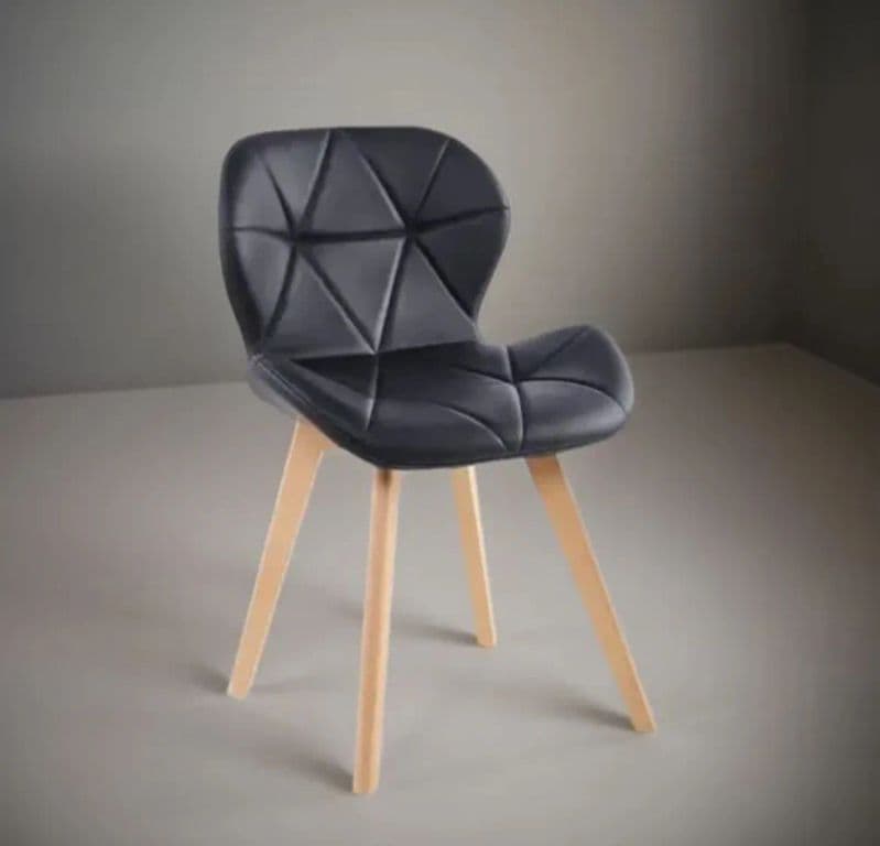 Silla de comedor radar wood asiento ecocuero Negro
