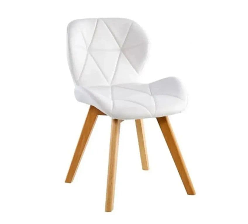 Silla de comedor radar wood asiento ecocuero Blanco