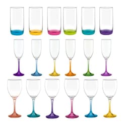 Set 18 Copas Vasos Fondo Color Fiestas Celebracion