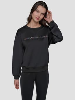 Poleron con logo irridescent Negro XL