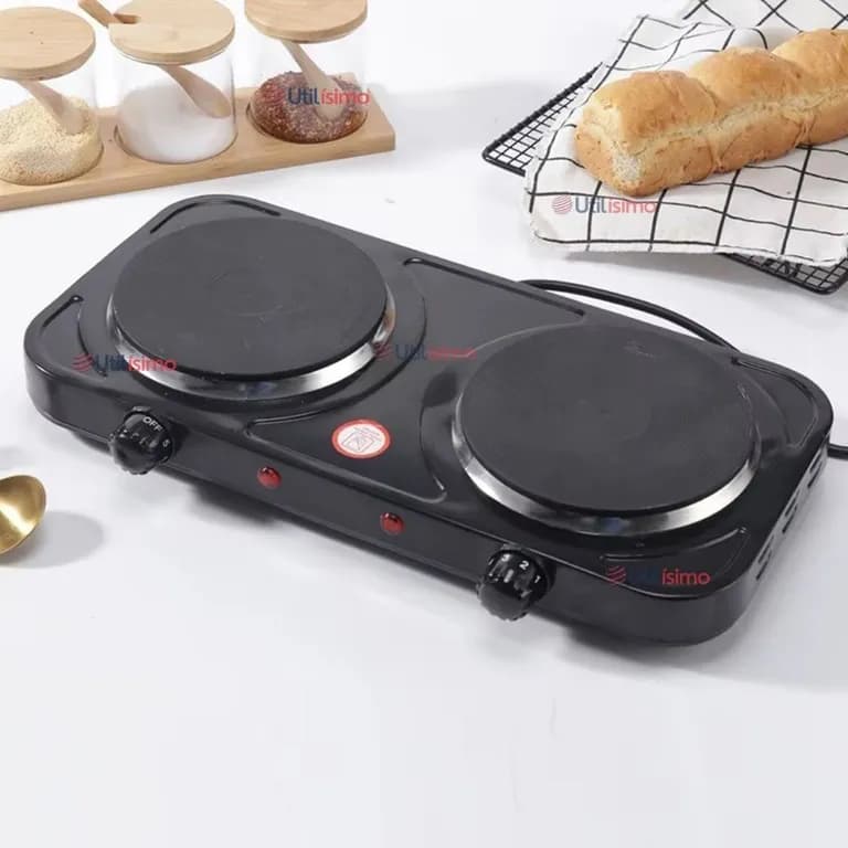 Cocina Electrica 2 Platos 2000w Cocinilla Portatil Negro